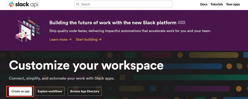 Slack API Page